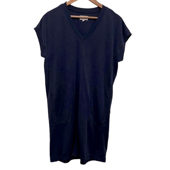 Lou & Grey Sandwashed V-Neck Pocket Modal Oversized Shift Dress Size 4 - Picture 2 of 10